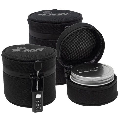 CannaDrop-AFG Jars & Containers Small | 6oz RAW Smell Proof Jar & Cozy w/ Lock